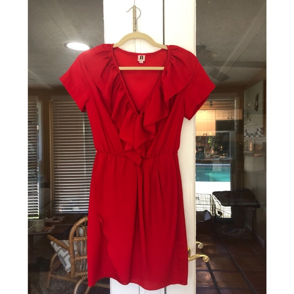 Red ruffle salsa dress from saks off fifth - Picture 1 of 3